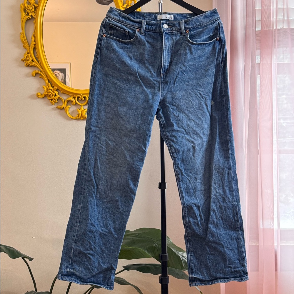 LOFT The Straight Blue Denim Jeans